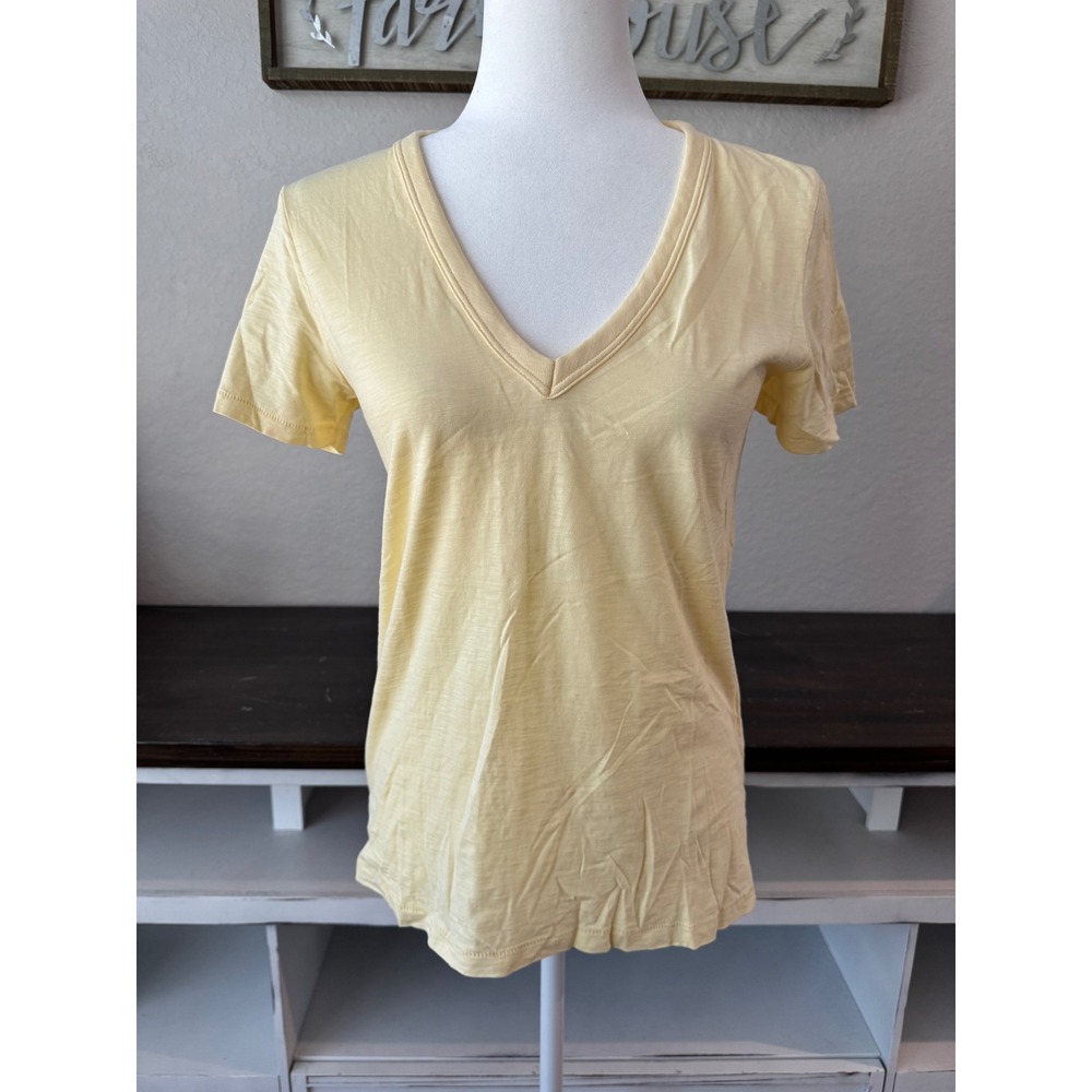 Rag & Bone Slub The Bee T-Shirt Top Yellow Size XS Pima Cotton